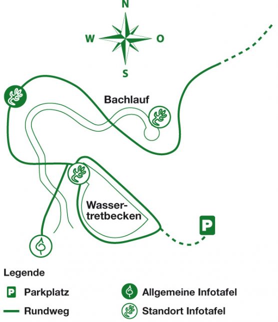 Karte: Wassererlebnis und -spiel, Mespelbrunn Abbildungsbeschreibung: Karte des Wanderweges Mespelbrunn