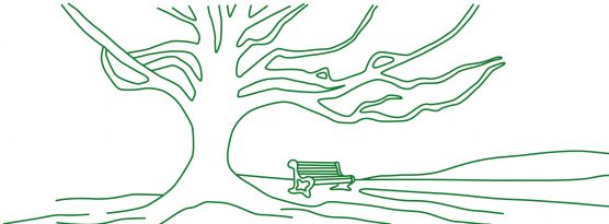 Balance der Seele Abbildungsbeschreibung: Zeichnung eines Baums mit Ruhebank