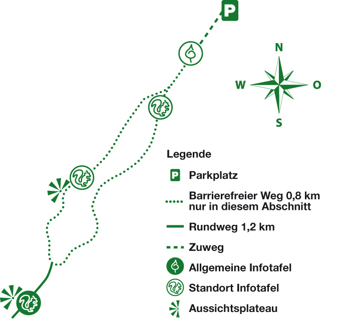 Karte des Wanderweges Mönchberg