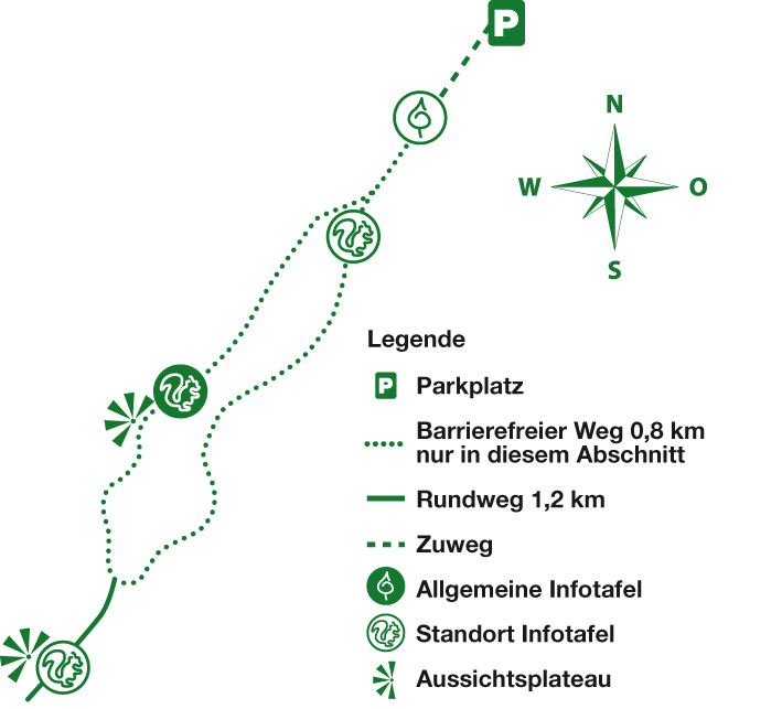 Karte des Wanderweges Mönchberg