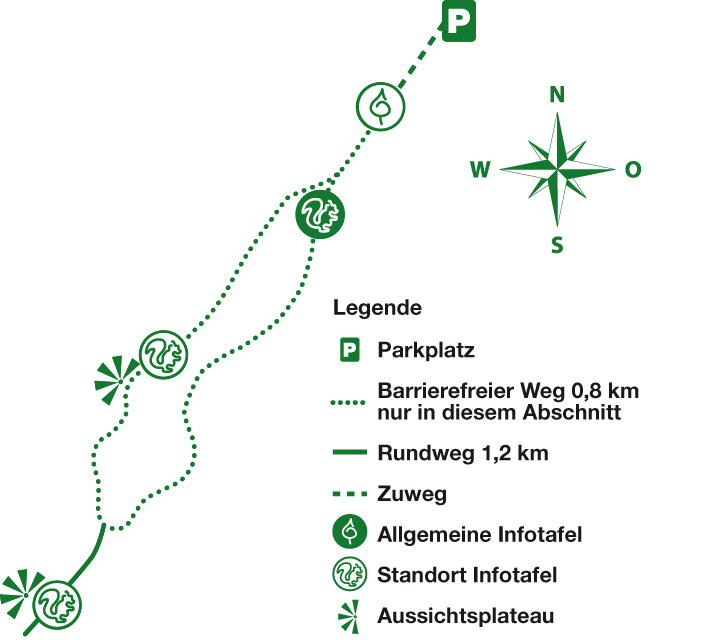 Karte des Wanderweges Mönchberg