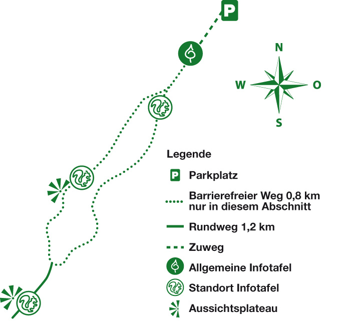 Karte des Wanderweges Mönchberg